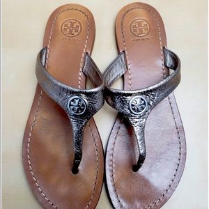Metallic Tory Burch Sandals - See Descrip re: Size